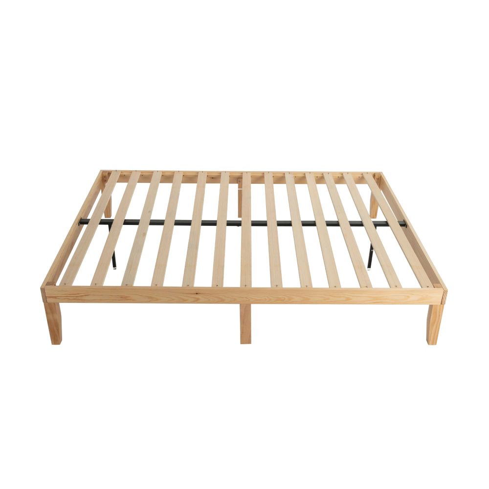 Warm Wooden Natural Bed Base Frame – Double