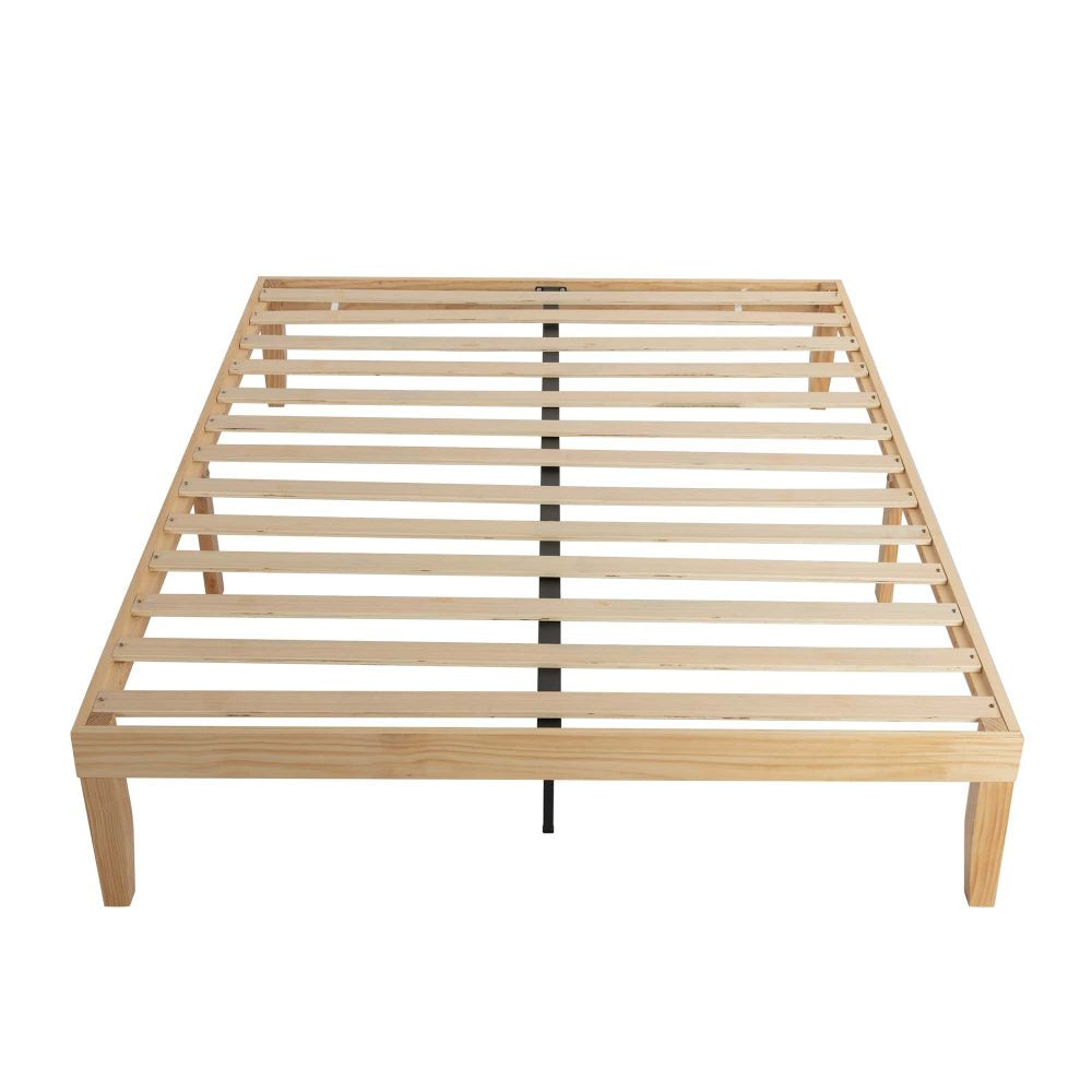 Warm Wooden Natural Bed Base Frame – King Single