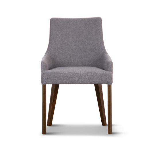 Tuberose Dining Chair Fabric Seat Solid Acacia Timber Wood Furniture - Grey