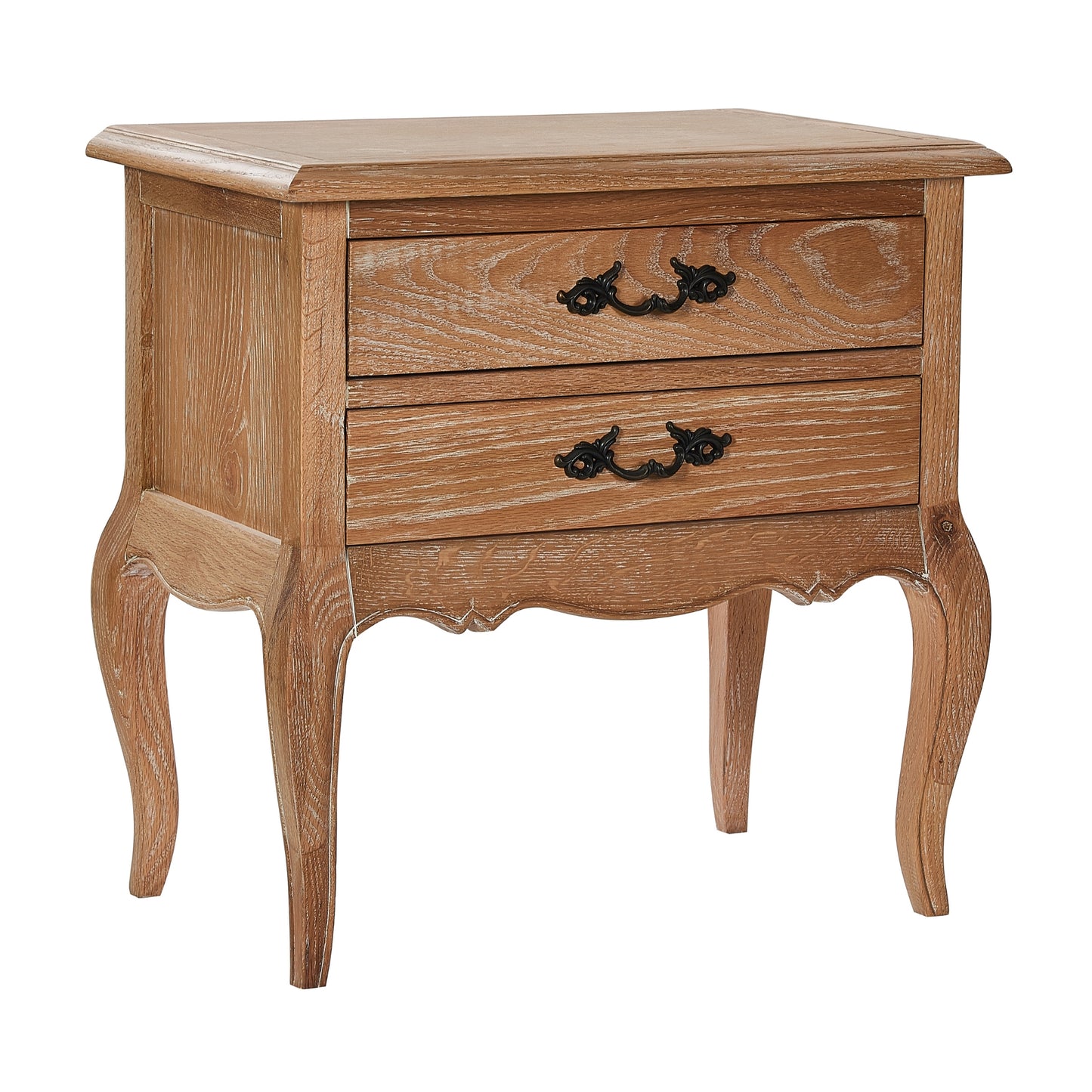 Bali Bedside Table 2 Drawers Storage Cabinet Shelf Side End Tables Oak