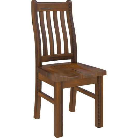 Umber Dining Chair Set of 2 Solid Pine Wood Home Dinner Furniture - Dark Brown