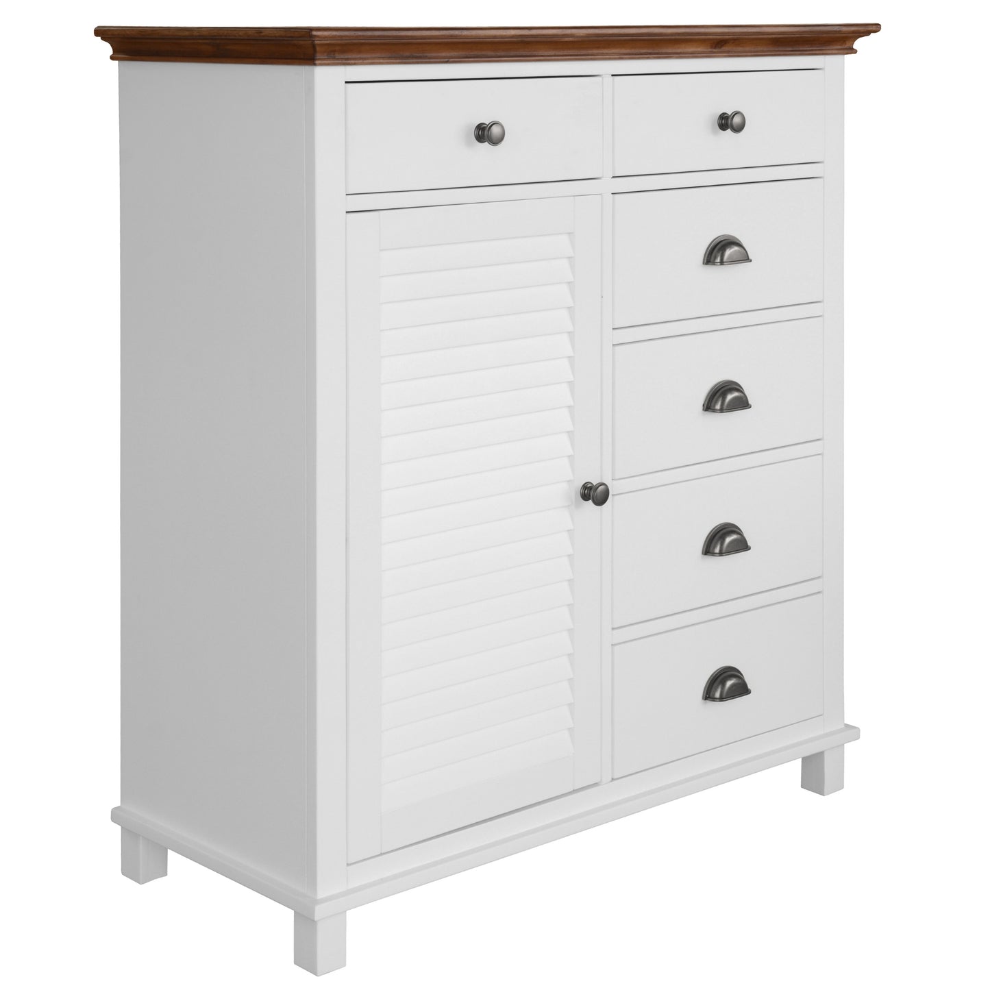 Virginia Tallboy 6 Chest of Drawers Solid Pine Wood Bed Storage Cabinet - White