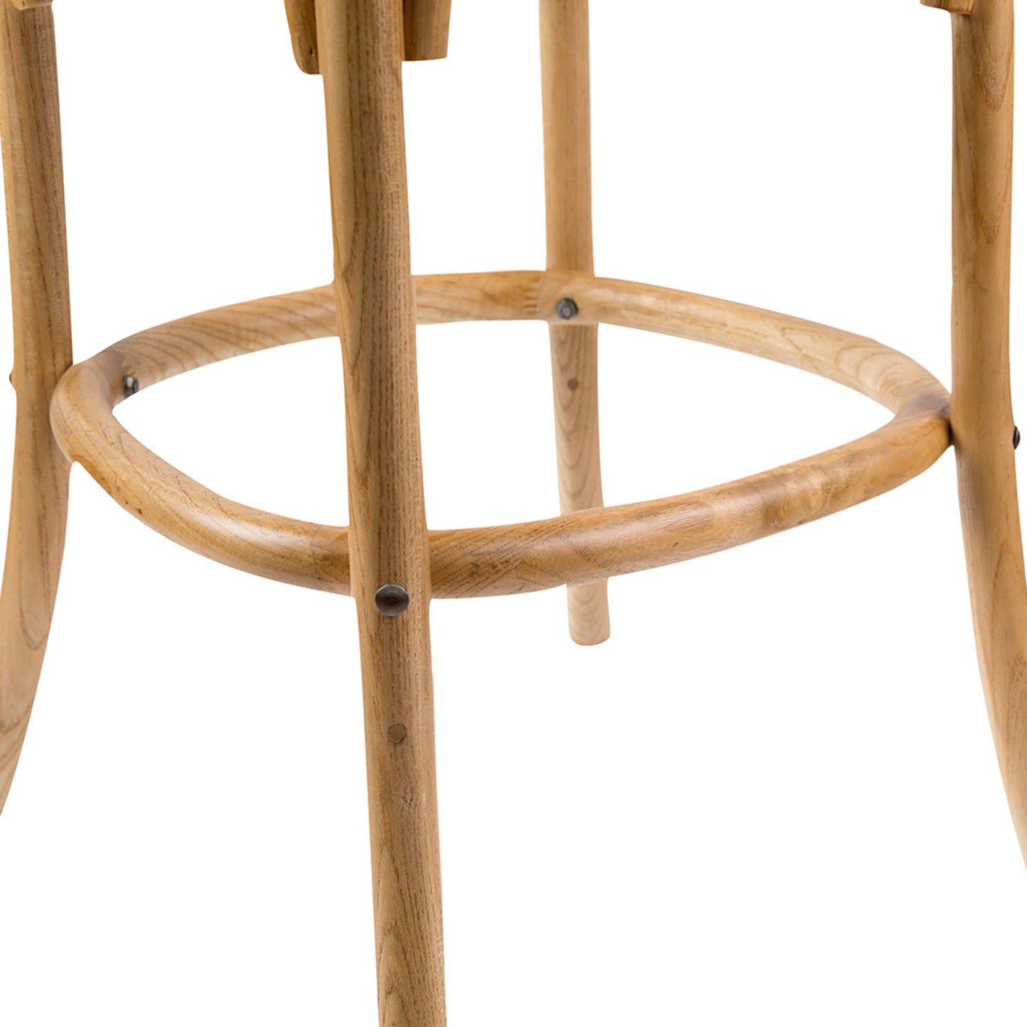 Aster Crossback Bar Stools Dining Chair Solid Birch Timber Rattan Seat - Oak