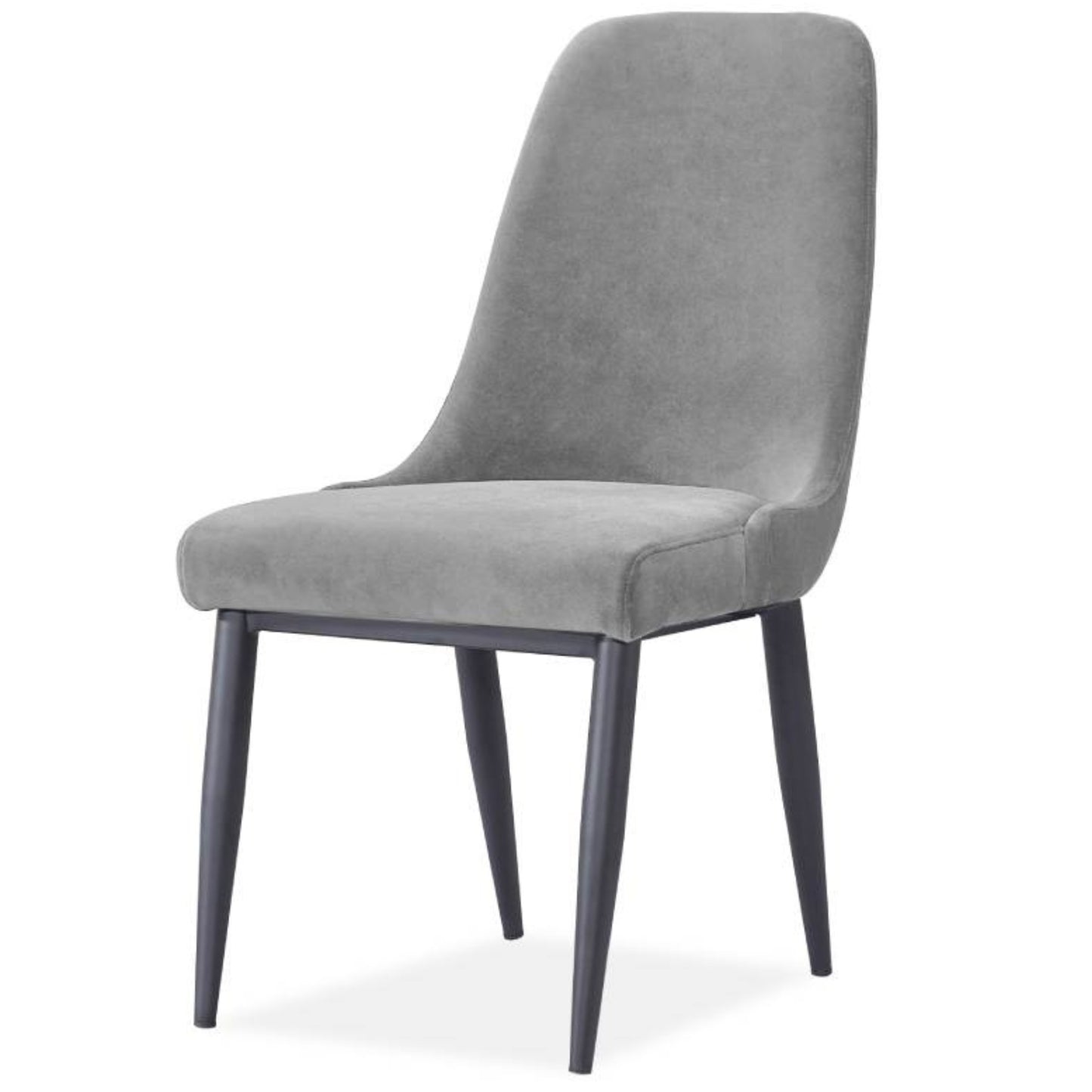 Eva Dining Chair Set of 4 Fabric Seat with Metal Frame - Grey