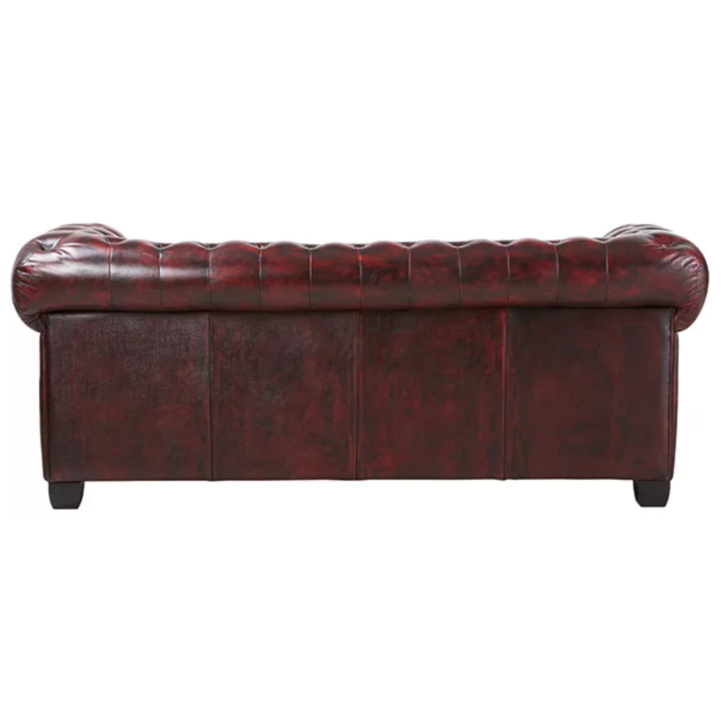 Max Chesterfield 1+2+3 Seater Sofa Set Lounge Genuine Leather Antique Red