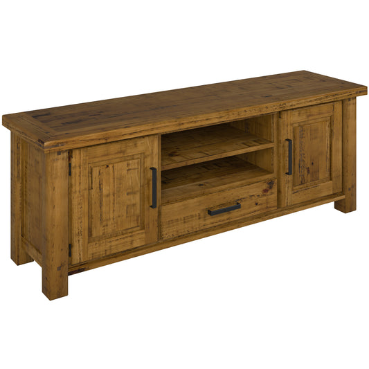 Teasel ETU Entertainment TV Unit 180cm 2 Door Solid Pine Wood - Rustic Oak