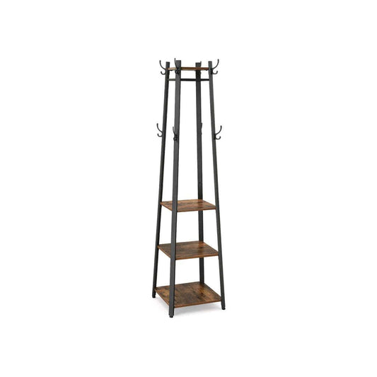 VASAGLE Coat Rack with 3 Shelves