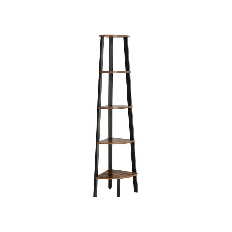 VASAGLE Corner Shelf 5-Tier Industrial Ladder Bookcase