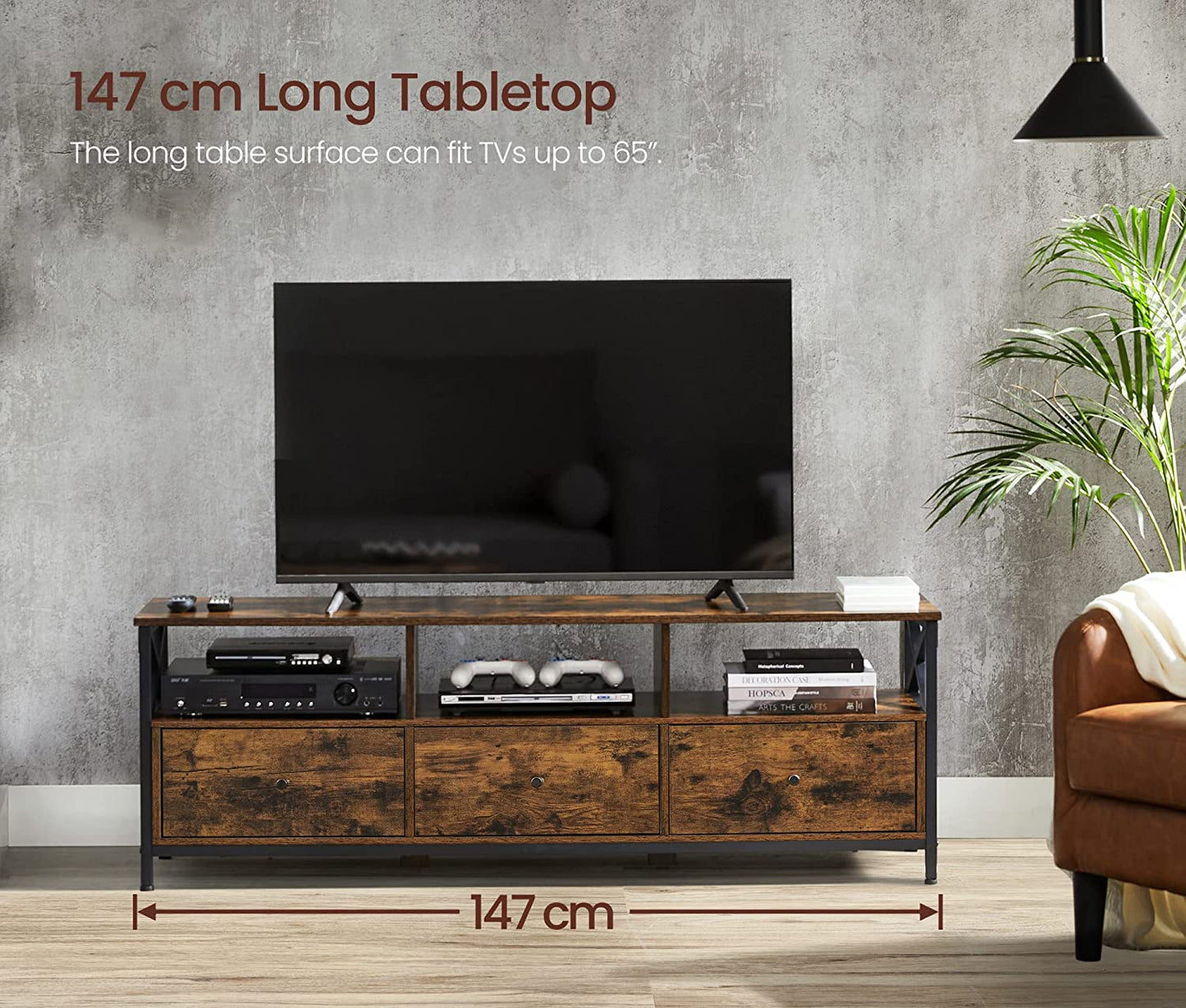 VASAGLE TV Stand Cabinet 147 x 40 x 50 cm