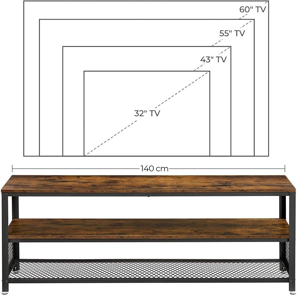 VASAGLE TV Stand 140cm Entertainment Unit with Shelves