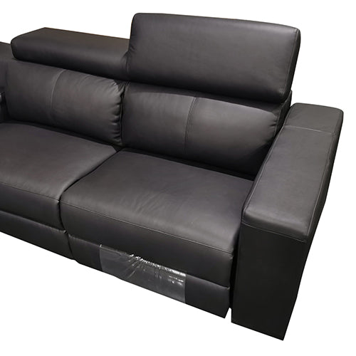 Washington Genuine Leather 6 Seater Corner Sofa With 2 Electric Recliners And Reversible Console