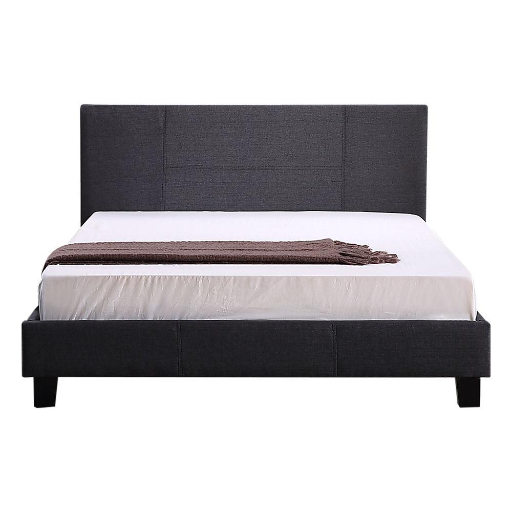 Double Linen Fabric Bed Frame Grey