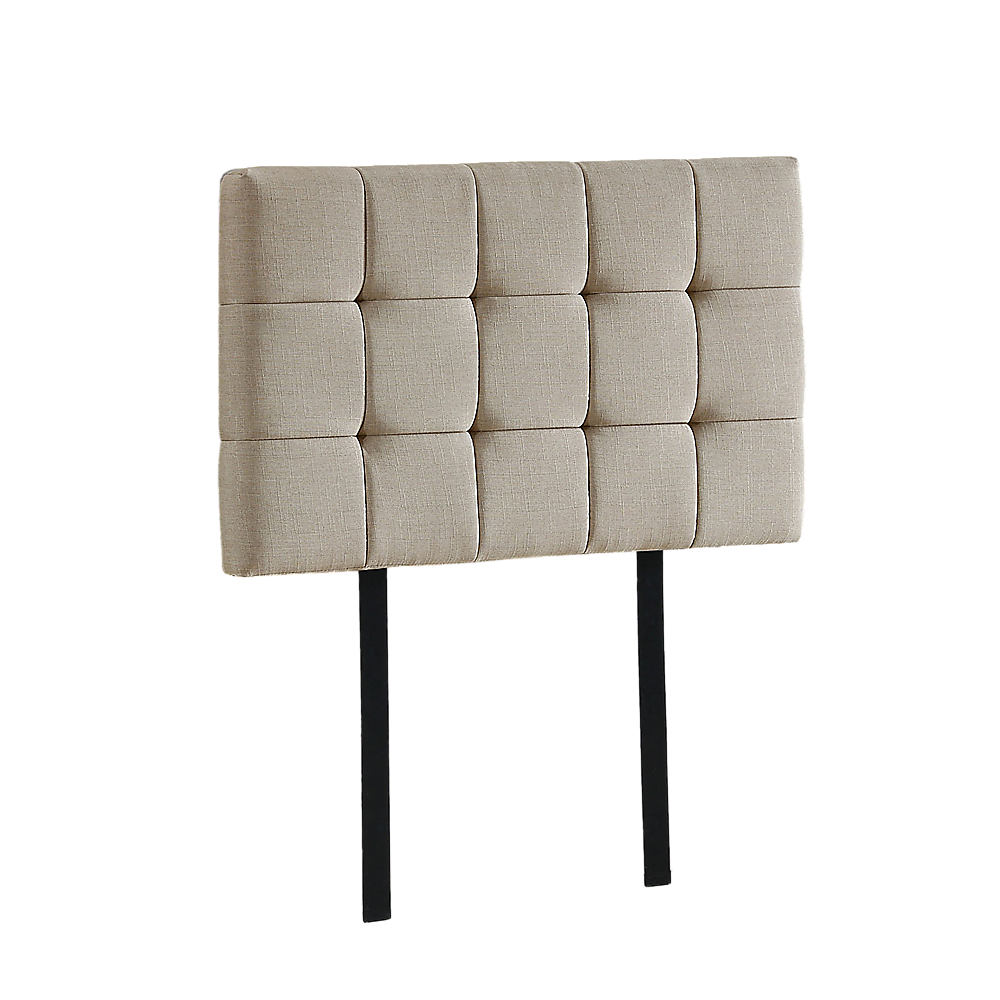 Linen Fabric Single Bed Deluxe Headboard Bedhead - Beige