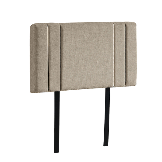 Linen Fabric Single Bed Deluxe Headboard Bedhead - Beige