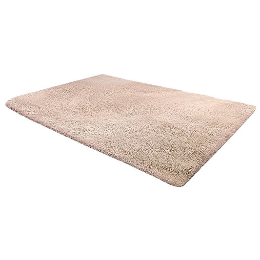 230x160cm Floor Rugs Large Shaggy Rug Area Carpet Bedroom Living Room Mat - Beige