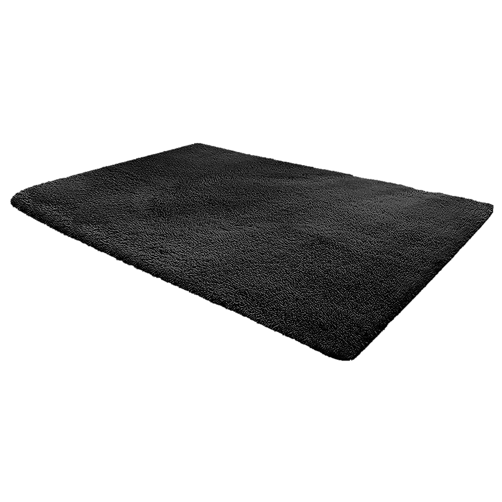 200x140cm Floor Rugs Large Shaggy Rug Area Carpet Bedroom Living Room Mat - Black