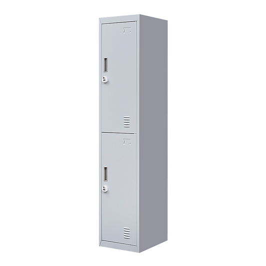 2-Door Vertical Locker for Office Gym Shed School Home Storage