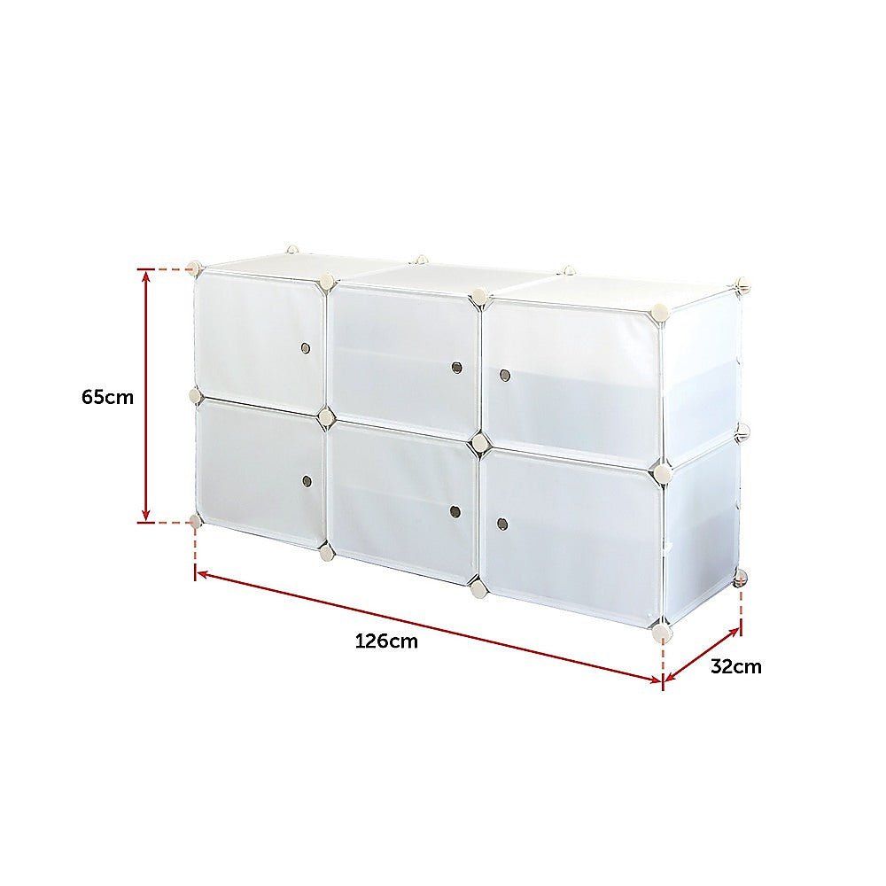 White Cube DIY Shoe Cabinet Rack Storage Portable Stackable Organiser Stand