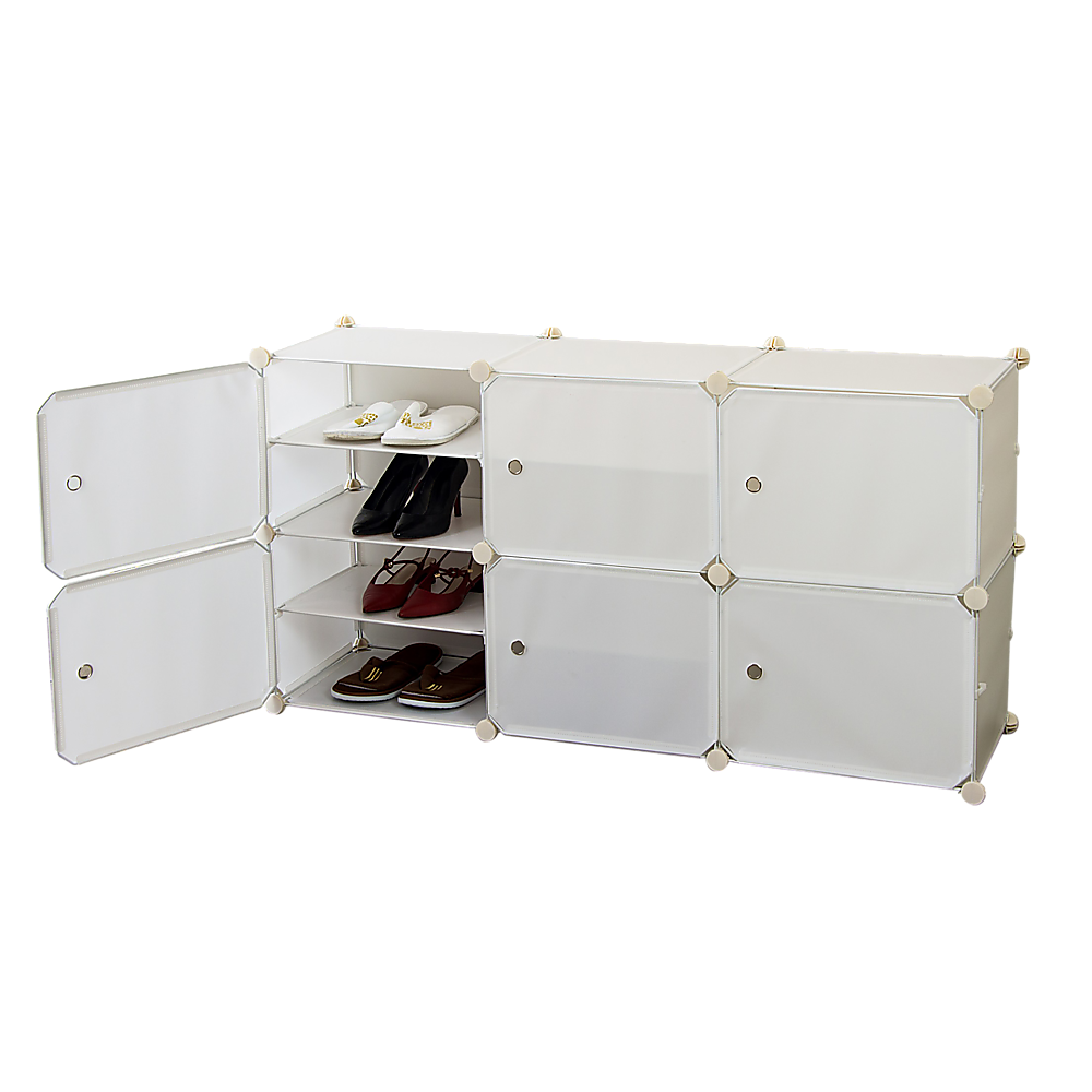 White Cube DIY Shoe Cabinet Rack Storage Portable Stackable Organiser Stand