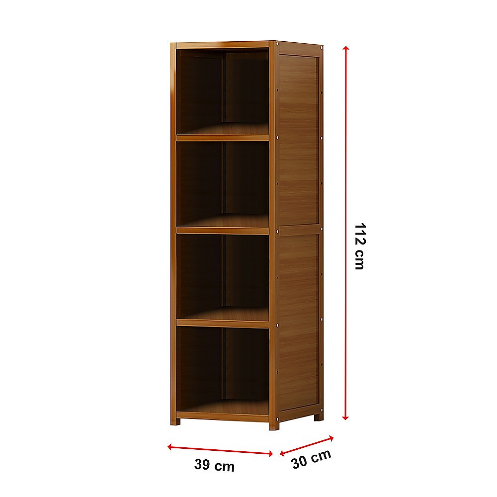 Bamboo Shelf Bookcase Display Storage Rack Stand Livingroom Bedroom