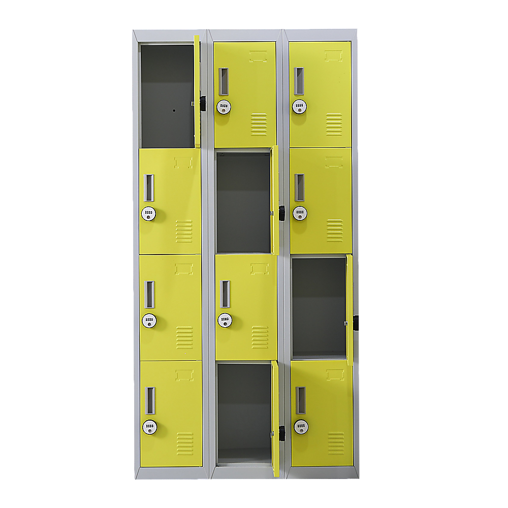 12-Door Locker for Office Gym Shed School Home Storage - 4-Digit Combination Lock