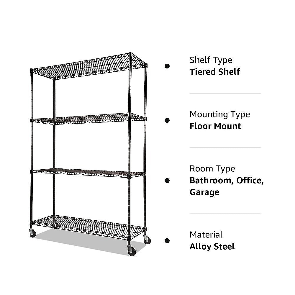 Modular Wire Storage Shelf 1200 x 450 x 1800mm Steel Shelving