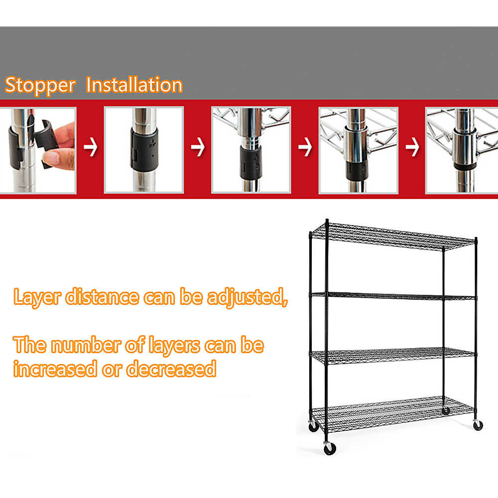 Modular Wire Storage Shelf 1500 x 600 x 1800mm Steel Shelving