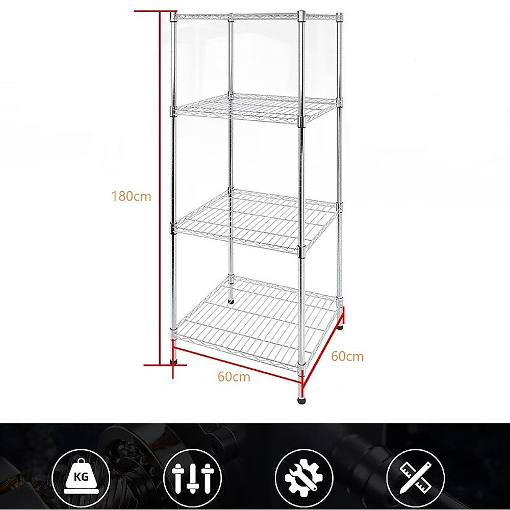 Modular Wire Storage Shelf 600 x 600 x 1800mm Steel Shelving