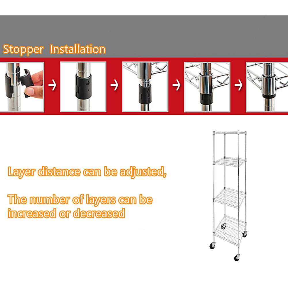 Modular Wire Storage Shelf 450 x 450 x 1800mm Steel Shelving