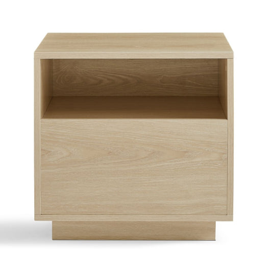 Nola Japandi Style Bedside Table in Oak